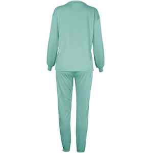 Conjunto informal de mujer con cremallera a rayas 2023, Top de manga larga con logotipo personalizado y pantalones, chándal activo - Product Image 6