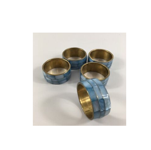 Anneaux de serviette en laiton incrusté d'os pour la décoration de table et de la maison prix de gros polis avec des restaurants - Product Image 1