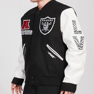 Blouson universitaire en laine pour homme grande taille, personnalisé, de haute qualité, décontracté, d'hiver, coupe bomber, avec fermeture éclair, respirant, en vison crocheté, coupe-vent - Product Image 1