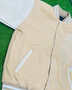 Chaqueta universitaria de invierno de lana transpirable con logotipo personalizado al por mayor, chaqueta de cuero bordada con manga de chenilla para hombres y mujeres, talla XL de otoño - Product Image 3