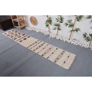 Alfombra de área grande Bohemia Vintage 1,7X9,4 pies Beige geométrico Patchwork diseño viscosa dormitorio decoración látex rectángulo pasillo - Product Image 3