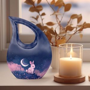 Urna de Metal de conejo para cenizas, urnas de cremación para mujeres, urnas para cenizas humanas, Mini urnas, hombre adulto, hombre, pequeño para cenizas humanas, tamaño personalizado - Product Image 3