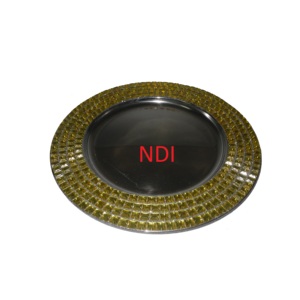 Plato de Presentación de Metal con Forma Personalizada y Borde Decorativo, Plato de Presentación de Metal Redondeado con Acabado Personalizado - Product Image 1