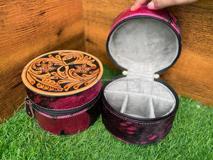 Caja de almacenamiento de cosméticos de maquillaje elegante con herramientas manuales Caja de maquillaje hecha a mano de cuero para ocultar el cabello, caja organizadora de baño de tocador, - Product Image 5