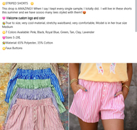 Shorts décontractés rayés à boutons pour femme Loveda Wholesale 2026, collection été, grandes tailles, multicolores, pour filles