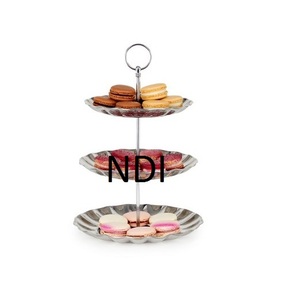 Classic Design Stainless Steel Party Or Event Celebration Metal Rounded Shape 3 Tier Birthday <b>Cake</b> Serving Stand For Hotels Use - Product Image 1