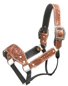 Venta al por mayor de cuero de primera calidad Horse Show Halter con hebilla de plata tallada a mano al mejor precio - Product Image 5