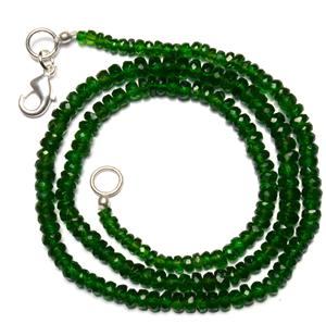 Perles de rondelle à facettes en diopside de chrome naturel super rare 16.5 "brin complet 3-5MM collier de pierres précieuses rares de russie - Product Image 2