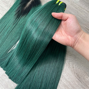 LINU Cabello Humano Vietnamita Virgen Verde Oscuro con Encaje Frontal y Parte en U, 250% de Densidad, HD Transparente para Base de Encaje - Product Image 4