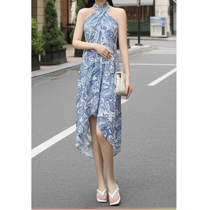 Lavable Material sostenible moda Vietnam OEM personalizable entrega rápida mujer elegante Paisley Midi Streetwear - Product Image 1