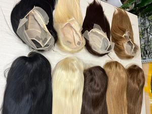 Vente en gros usine 100% cheveux humains belle dentelle frontale 13x4 perruques soyeuses naturelles droites diverses couleurs - Product Image 4