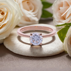 14K Or Lab Grown Diamant Solitaire Bague de Fiançailles 1 Carat Brillant CVD Diamant Classique Minimaliste Bijoux De Mariée Rhodium - Product Image 1