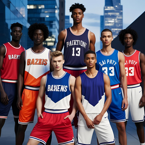 Maillots de basket-ball décontractés personnalisés pour hommes, gilet sans manches en tissu de maille respirante, short assorti, impression de logo à motif moyen en option - Product Image 3