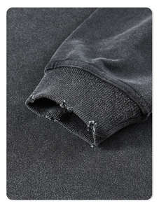 Sudadera con Capucha 100% Algodón, Lavada al Ácido, con Bordado Desgastado, Pantalones Deportivos de Felpa Gruesa, Patrón 3D, Alta Calidad, OEM, Invierno, Hombre - Product Image 6