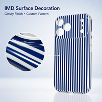 Longlayss Compatible avec 16 coques de protection rigides en TPU et PC, antichoc, fines, esthétiques, à rayures de dessins animés, pour femmes et filles (Rose)