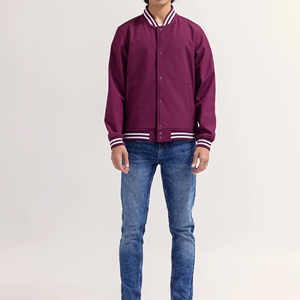 Chaqueta Varsity Básica Personalizada para Hombre, Ropa de Invierno, Cuello Alto, Lona de Alta Calidad, Ecológica, Transpirable, Moderna y a la Moda - Product Image 2