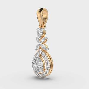 สร้อยคอจี้เพชรชุบทองคำ 18K หรูหรา รูปทรงหยดน้ำ พร้อมสายสร้อยแบบละเอียด - Product Image 2