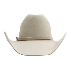 Chapeau de cowboy occidental unisexe en feutre de laine 100% personnalisé en gros, à large bord, avec bandeau en cuir véritable, chapeau de cowboy blanc - Product Image 2