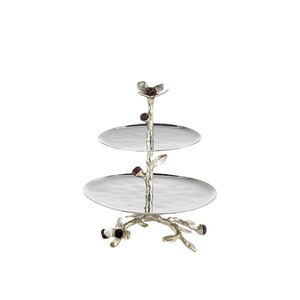 Soporte para Pastel de Metal de 2 Niveles, Hecho a Mano, con Diseño Floral Elegante, Exhibición de Postres, Decoración de Hogar de Lujo a un Precio Razonable - Product Image 2