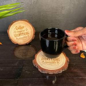 Posavasos Decorativo de Madera con Diseño Artístico, Alta Calidad, Estilo Bohemio, Hecho a Mano, Ecológico, para Mesa de Centro - Product Image 3