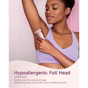 Rasoir électrique rechargeable 2-en-1 pour femme, tondeuse bikini à double lame pour zones intimes, aisselles, jambes, lavable IPX7 - Product Image 6