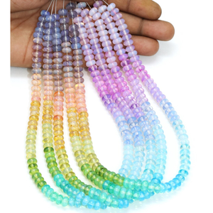 ลูกปัดควอตซ์ทรงกลมสีเรียบหลากสีสวยงามขนาด7-8มม. ลูกปัดหินควอทซ์สีผสมสีเรียบคุณภาพ AAA - Product Image 4