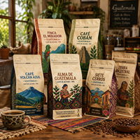 Sacs à café personnalisés AT PACK Guatemala avec fermeture éclair détachable et valve pour l'emballage de café en grains entiers et moulu