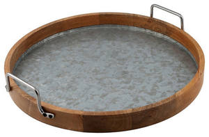 Bandejas de servicio clásicas, Juego de 2 utensilios de cocina para el hogar, Hotel, restaurante, bandeja para servir té y café, suministros de Hotel de forma redonda - Product Image 2