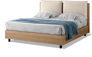 Letto Contenitore Singolo, Piazza e Mezza, Matrimoniale, HECHO EN ITALIA, Cabecera Acolchada con Cojín y Rejilla de Láminas EVERGREENWEB - Product Image 3