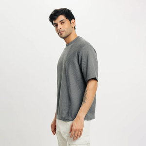T-shirt en jersey de coton épais 300g pour homme, style vintage délavé à l'acide, logo personnalisable, respirant, anti-boulochage, écologique, grandes tailles - Product Image 3