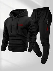 BLIZ SPORTS WEAR Conjunto Deportivo Personalizado para Hombre, Estilo París, Ecológico, Ligero, Holgado, con Capucha, Venta al Por Mayor, 2 Piezas, Otoño - Product Image 1