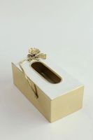Porte-boîte à mouchoirs élégant en calligraphie arabe, design en acrylique doré de qualité supérieure, durable, taille personnalisable, logo élégant, distributeur de serviettes