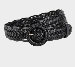Cinturón de Vestir de Cuero Trenzado de Aleación Vintage con Hebilla de Placa para Regalo, Cinturones Tejidos para Mujer, Casual, Jeans, Golf - Product Image 1