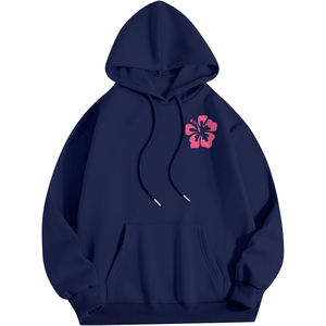 Sudadera con Capucha de Algodón para Mujer, Cálida, Informal, Estilo Urbano, Holgada, con Estampado Puff Personalizado - Product Image 2