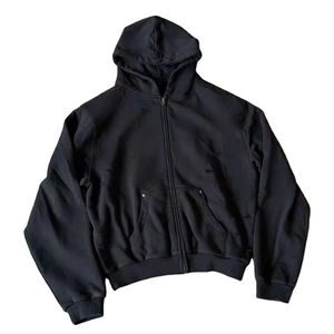 Streetwear personnalisé en coton éponge française délavé à l'acide sweat à capuche vintage de haute qualité en polaire vierge pour hommes - Product Image 2