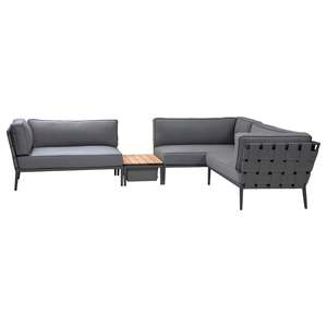 Modern Outdoor Conic Sectional with Table/Storage Aluminum Construction - Product Image 2