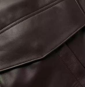 Nuevo diseño, precio al por mayor, chaqueta de cuero de alta calidad, chaqueta de cuero con cremallera, chaqueta de cuero cortavientos auténtica 100% - Product Image 5