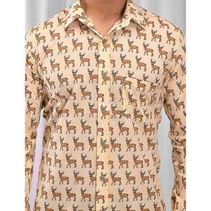 Chemise pour homme, 100% coton, imprimée avec des motifs floraux à pois, décontractée, manches longues, options de tissu popeline Oxford, fabrication ODM/OEM - Product Image 2