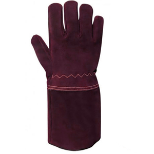 Nuevo 2025 Venta al por mayor Calidad superior Cuero de piel de cabra negro Impermeable Ecológico Movimientos modernos Guantes de soldadura-Último diseño - Product Image 3