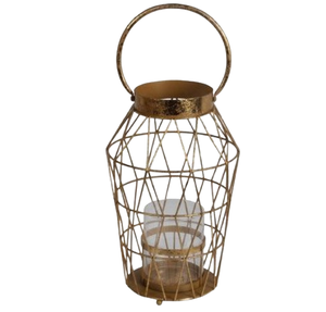 New Arrival Design Metal Candle Holders Jars <b>Gold</b> Wired Metal Lantern for Hotels Restaurants <b>and</b> Home <b>Lamp</b> Wired Lanterns - Product Image 5
