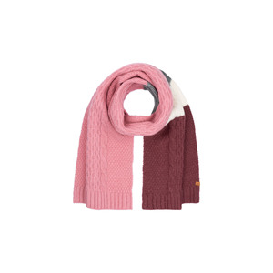 Écharpe d'hiver bleu marine pour femme, châle décontracté à rayures, tricot texturé, design Clarissa, 72% acrylique, 25% nylon, 3% - Product Image 4