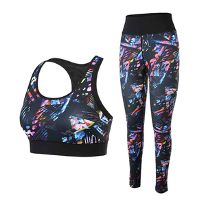 100% alta calidad sublimación Fitness Wear tamaño adulto mujeres Yoga Set transpirable y cómodo mujeres dos tonos Yoga Set OEM ODM - Product Image 6