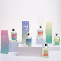 Diffuseur de parfum en verre cylindrique Daily Comma Aurora 200 ml sans BPA, parfum cerise noire et coton propre, longue durée (12 mois)
