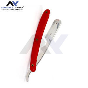 Rasoir droit professionnel en acier inoxydable rouge pour hommes, outil de rasage classique de salon, rasage humide lisse et précis, traditionnel - Product Image 2