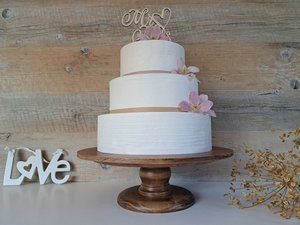 Plateau à gâteau floral en bois écologique le plus vendu pour les fêtes et les mariages du fabricant indien à prix - Product Image 3