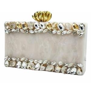 Pochette en résine à bas prix avec finition très brillante pochette en résine de conception moderne pour sac à main de mariée pochette en résine au design unique - Product Image 5