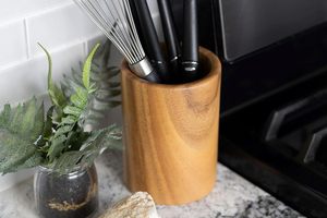 ที่ใส่ภาชนะทำจากไม้-ที่วางช้อน-ไม้สัก-ที่วางของใช้ในครัวสำหรับเคาน์เตอร์อุปกรณ์ครัว - Product Image 4