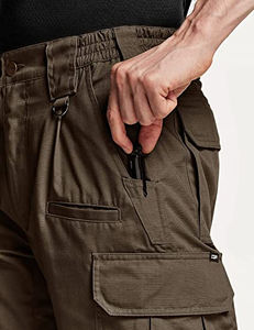 Nouveaux pantalons cargo de gros de haute qualité, taille élastique, spandex, polyester, uni, teint en couleur, logo personnalisé pour hommes - Product Image 5