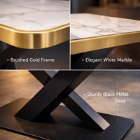 Table rectangulaire en pierre frittée moderne pour restaurant et café, mobilier commercial moderne pour restaurant, table en pierre frittée