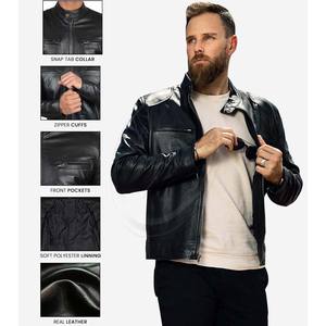 Chaquetas de cuero personalizadas para hombre piel de cordero real transpirable a prueba de viento estilo motocicleta chaqueta de cuero para hombre - Product Image 6